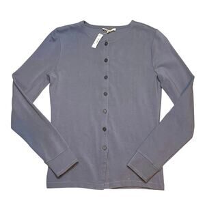 Madewell Ribbed Button-Front Cardigan Teapot Blue Small NWT